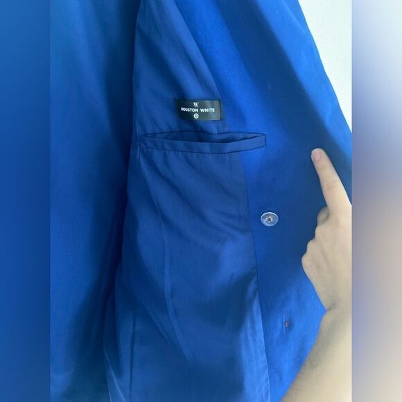 NWT Houston White Adult Unisex Double-Breasted Blazer Jacket Full Lining Blue L - Picture 6 of 13